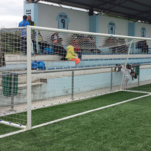 JGO PORTERÍAS FÚTBOL 7 METÁLICAS TRASLADABLES TUBO 80 MM REGLAMENTARIAS