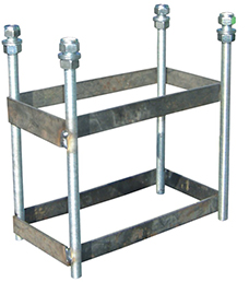 JUEGO CANASTAS BALONCESTO MONOTUBO NEW TUBO 140x140 MM FIJAS CON BASE PARA ANCLAJE VUELO 2,25 MTS - Imagen 3