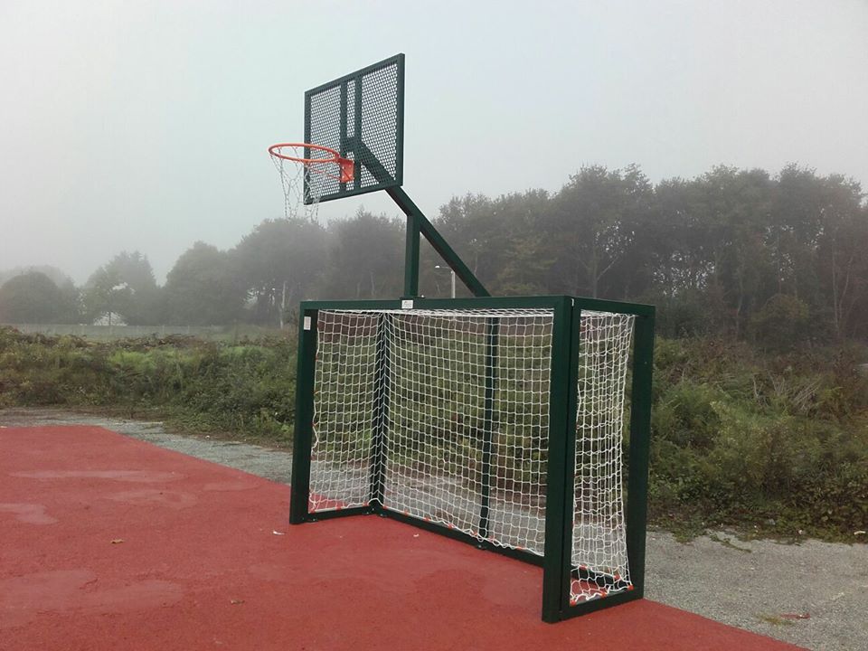 JUEGO DE 2 PORTERÍAS F.SALA/BALONMANO - CANASTA BASKET VERDE - Imagen 3