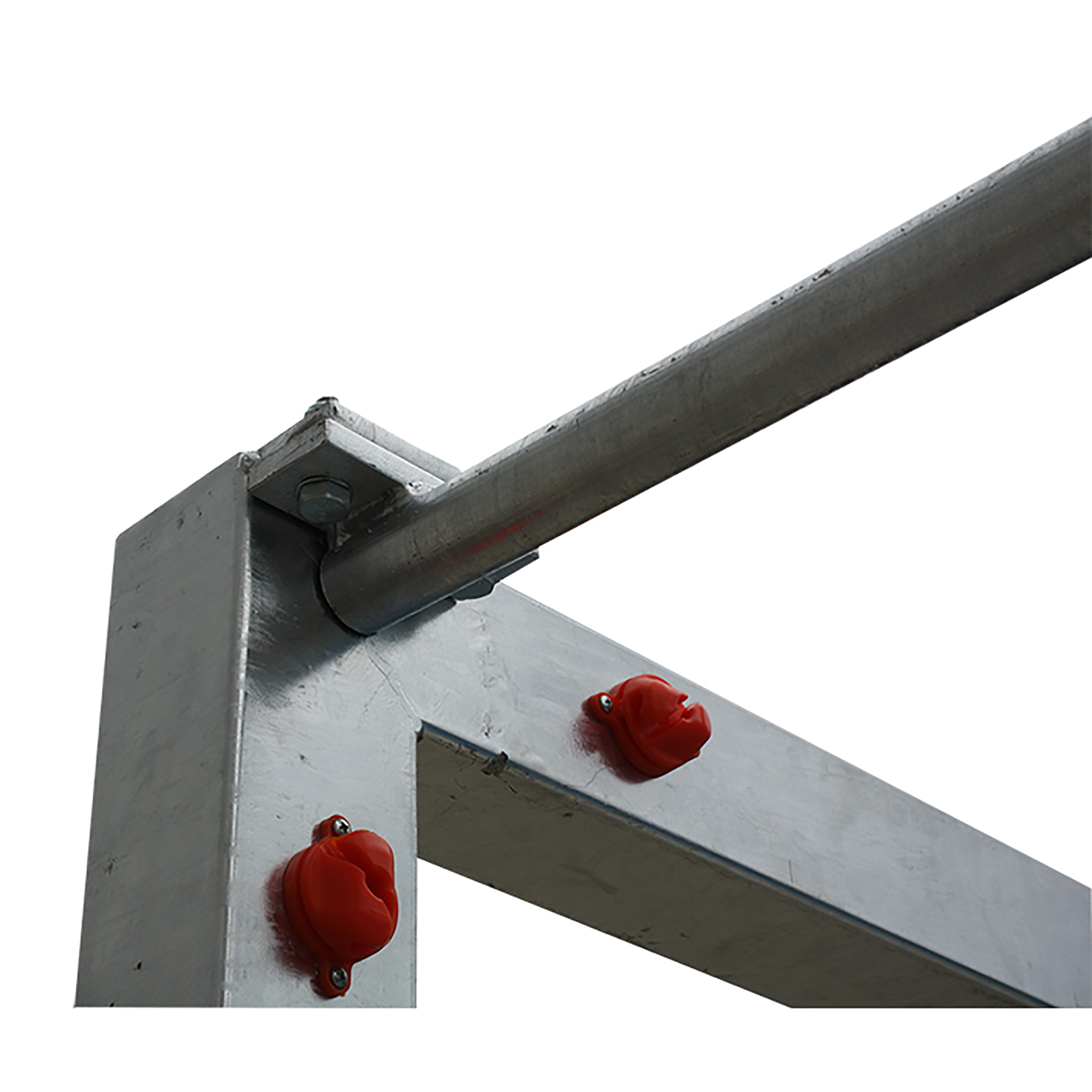 JUEGO PORTERÍAS GALVANIZADAS FÚTBOL SALA/BALONMANO METÁLICAS TRASLADABLES 80X80MM CON BASE 80X40MM - Imagen 4