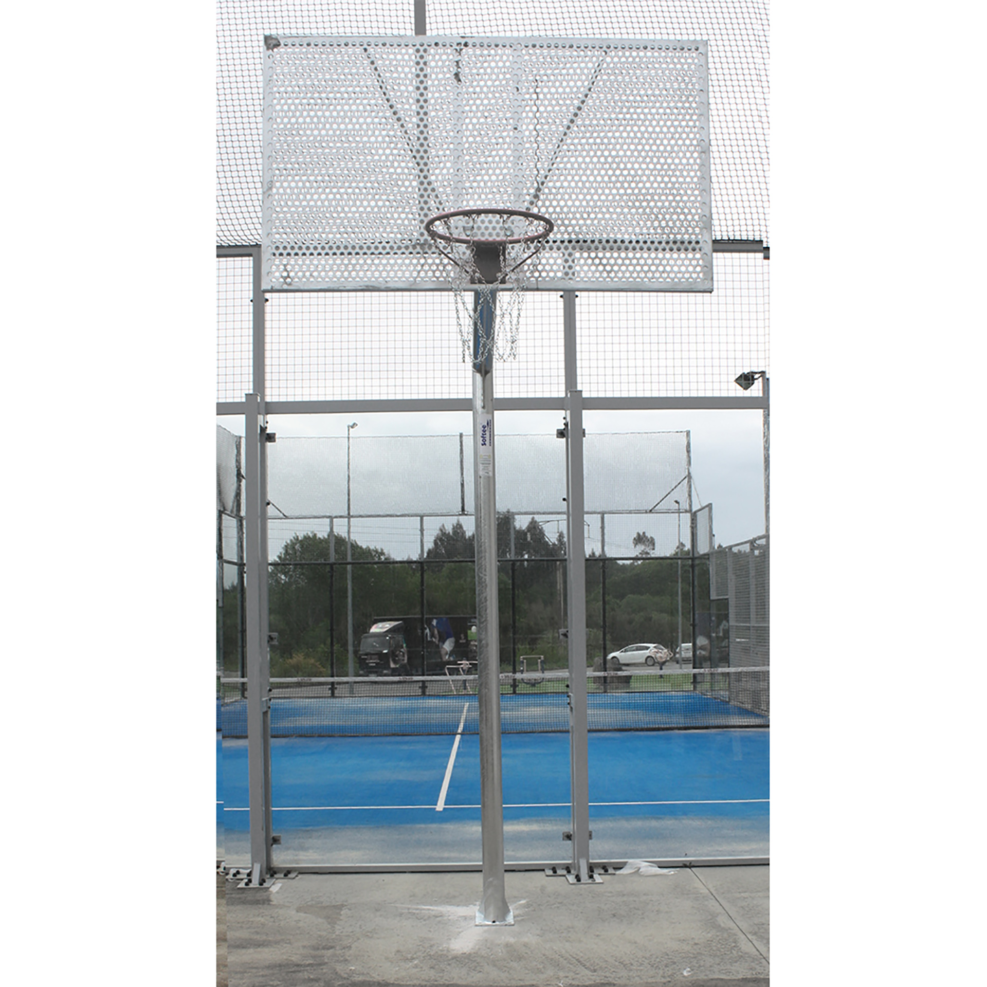 JGO CANASTAS ANTIVANDALICAS BALONCESTO NEW TUBO 114 MM GALVANIZADAS -INCLUYE AROS, REDES Y TABLEROS- - Imagen 2