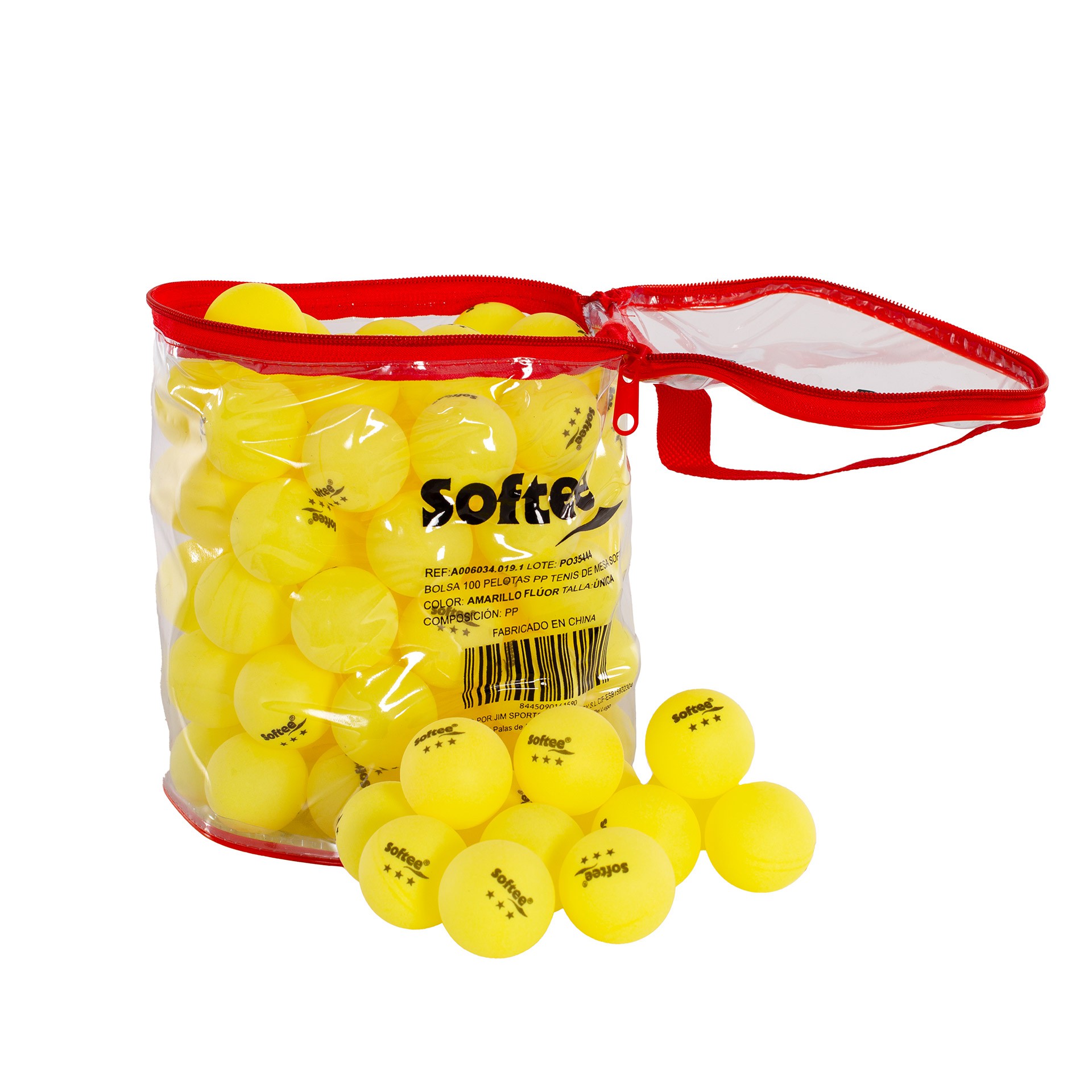 BOLSA 100 PELOTAS PP TENIS DE MESA SOFTEE - Imagen 17