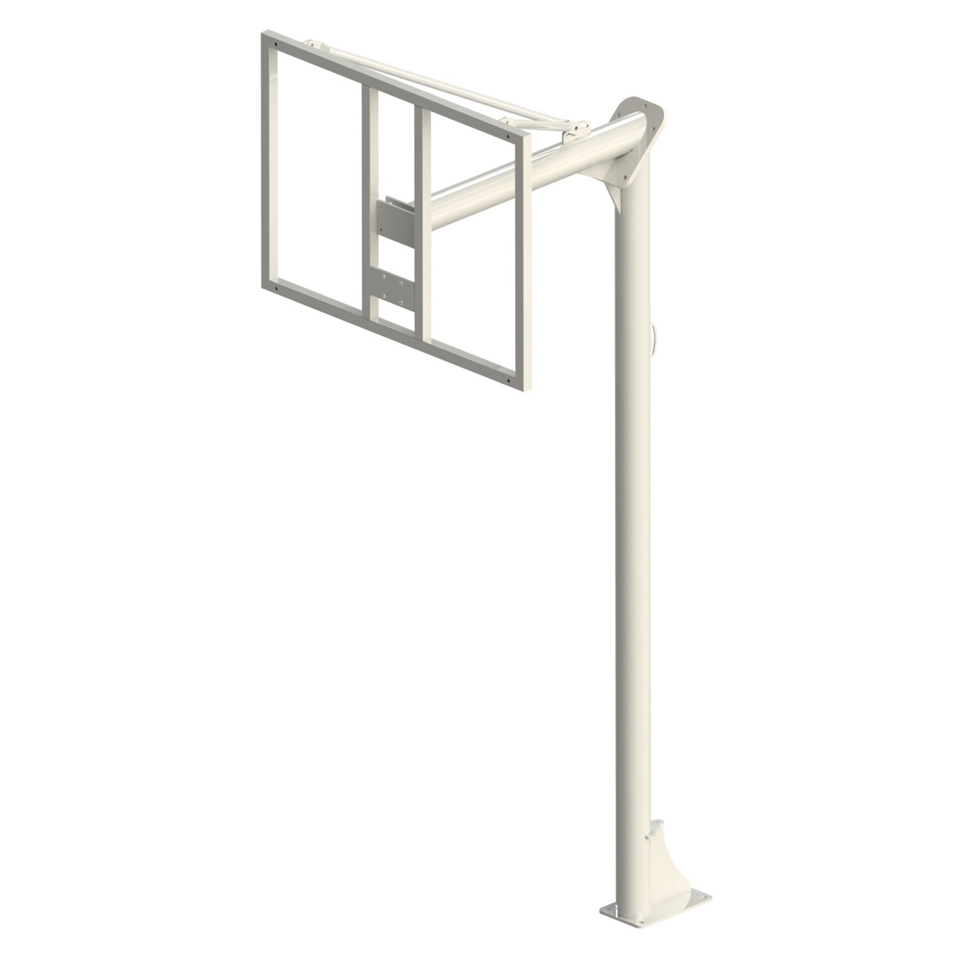 JUEGO CANASTAS MINIBASKET MONOTUBO NEW TUBO 114 MM FIJAS  CON BASE PARA ANCLAJE-SIN TABLERO, ARO - Imagen 4