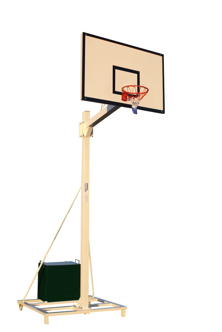 JUEGO DE 2 CANASTAS BALONCESTO DELUXE MONOTUBO TUBO 100 TRASLADABLE 2 RUEDAS CON CARRO -SIN TABLERO, ARO - Imagen 2