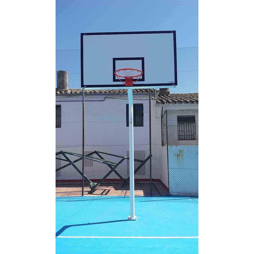 JUEGO DE 2 CANASTAS BALONCESTO MONOTUBO NEW TUBO 114 MM FIJAS  -SIN TABLERO, ARO- CON BASE DE ANCLAJE - Imagen 5