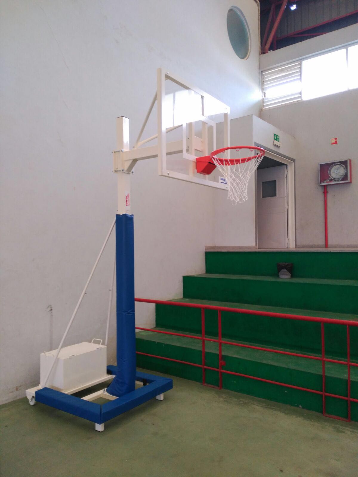 JUEGO DE 2 CANASTAS MINIBASKET DELUXE MONOTUBO TUBO 100 TRASLADABLE 2 RUEDAS CON CARRO -SIN TABLERO,ARO - Imagen 2