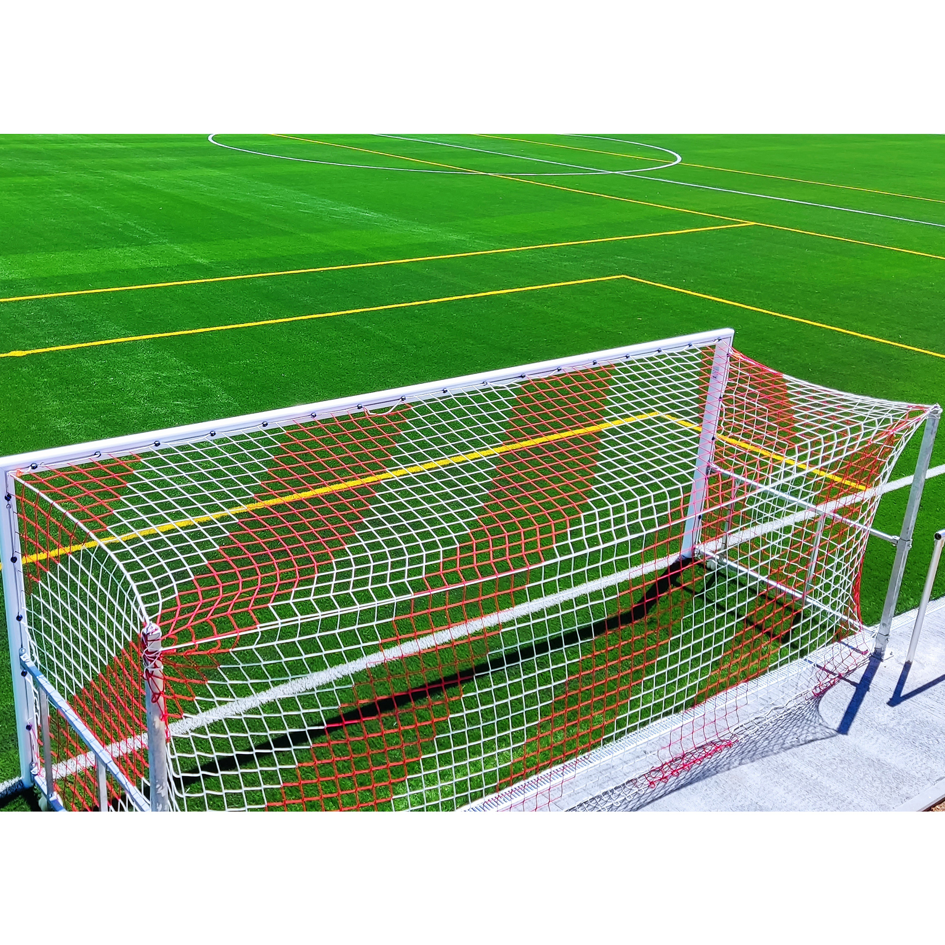 JUEGO DE 2 REDES FUTBOL 7 4 MM POLIPROPILENO MALLA 120 TIPO CAJÓN BICOLOR - Imagen 2