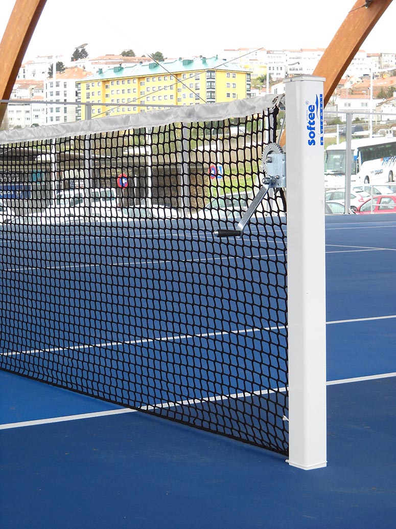 JUEGO POSTES TENIS FIJOS ALUMINIO SECCIÓN CUADRADA 80x80MM - Imagen 4