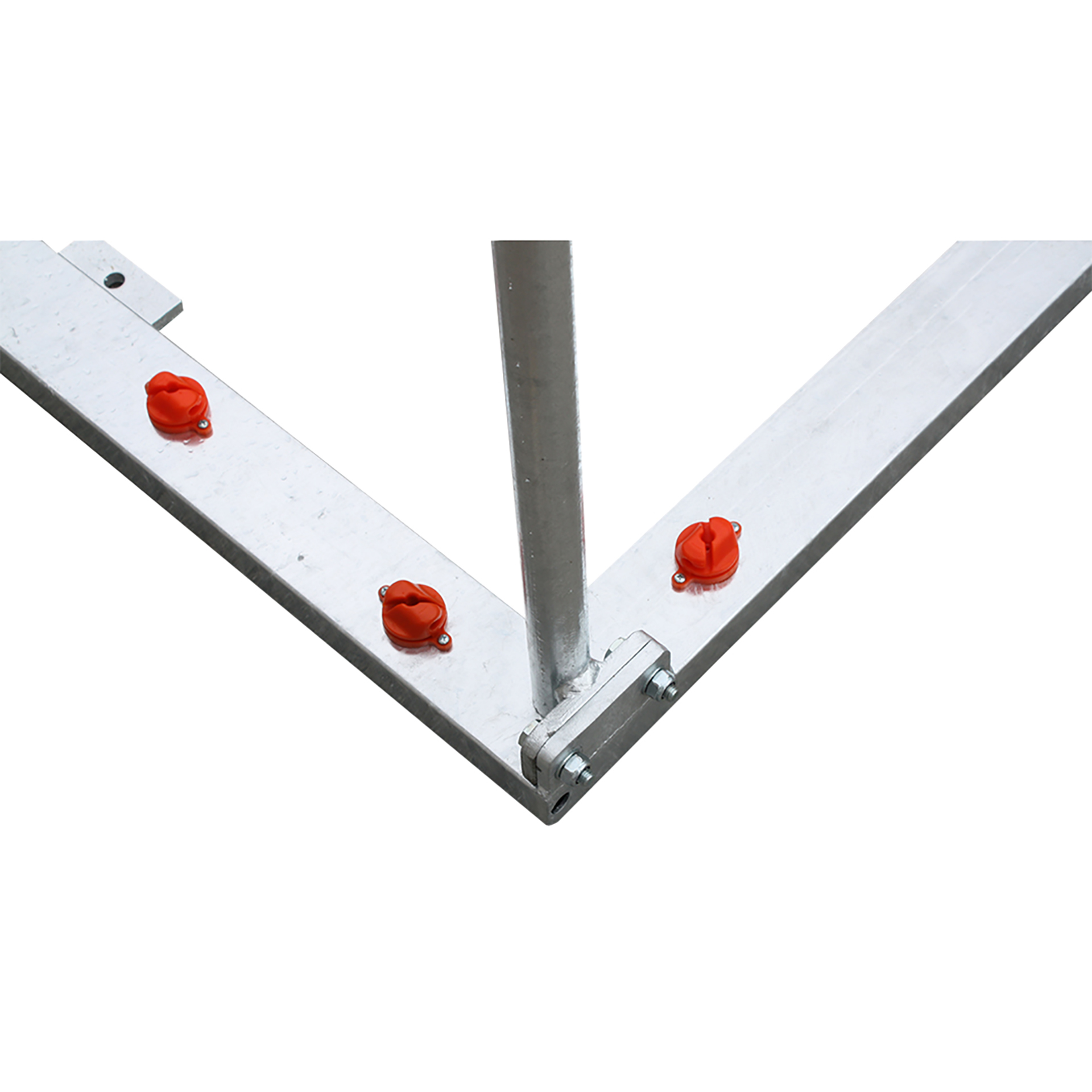 JUEGO PORTERÍAS GALVANIZADAS FÚTBOL SALA/BALONMANO METÁLICAS TRASLADABLES 80X80MM CON BASE 80X40MM - Imagen 6